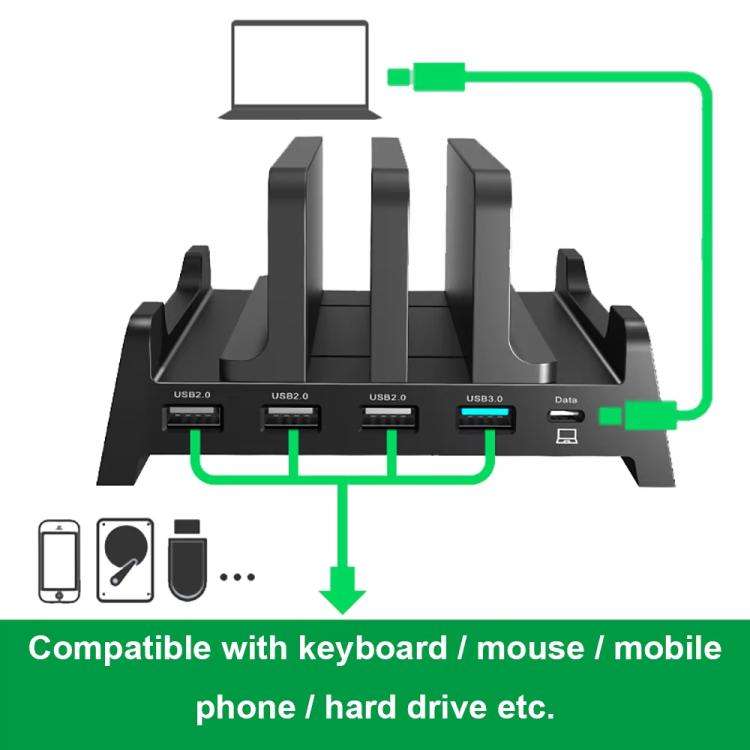 Vaydeer Multifunctional Dual-Slot Laptop Tablet Vertical Storage Stand, Spec: Docking Station Model