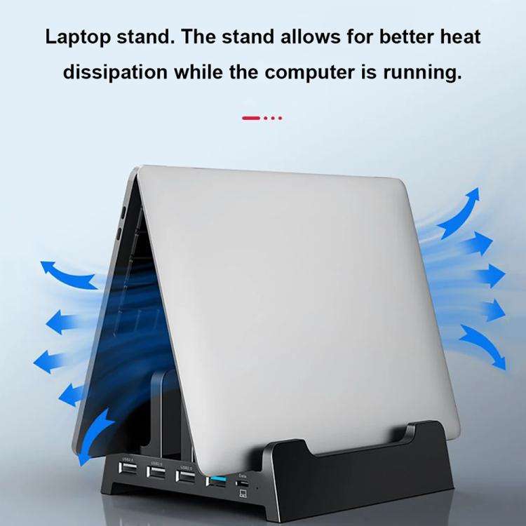 Vaydeer Multifunctional Dual-Slot Laptop Tablet Vertical Storage Stand, Spec: Basic Model