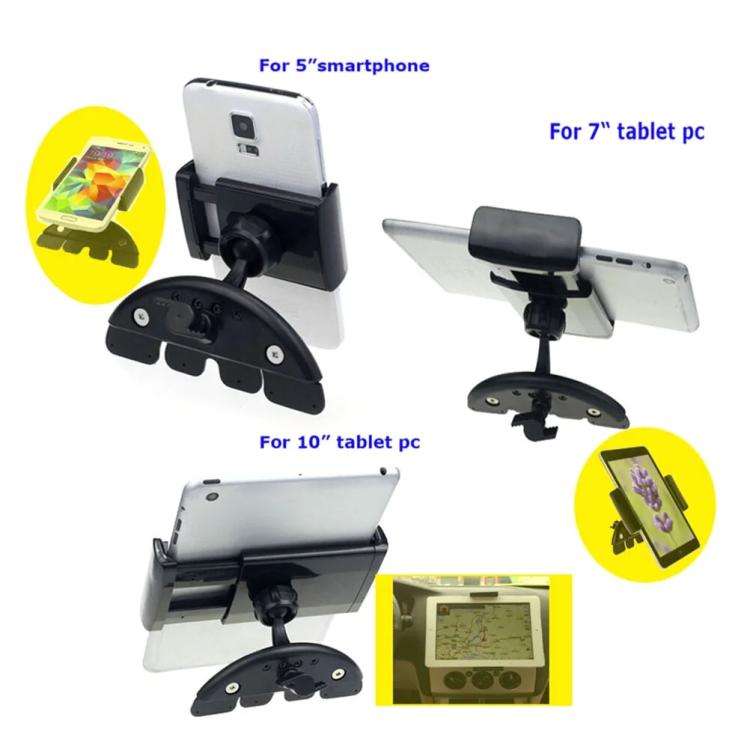 Car CD Slot Phone And Tablet Holder Mount GPS Navigator Stand 10 Inch