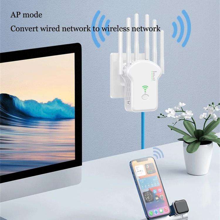 Urant U13 1200Mbps 2.4G/5G Dual Band WiFi Repeater Signal Amplifier EU Plug White