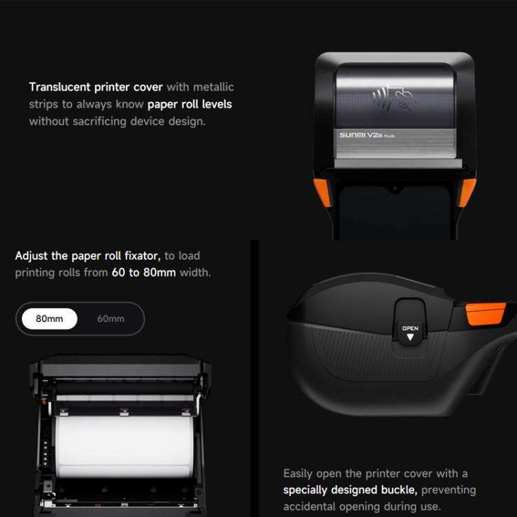 SUNMI V2s PLUS Handheld Cash Register With 80mm Printer Intelligent Mobile Terminal, Spec: 3+32G ...