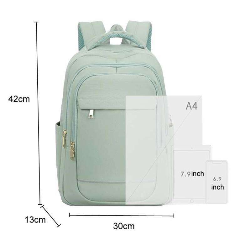 SKV B23874 Large Capacity Water Resistant Double Shoulder Casual Laptop Bag(Matcha Color)