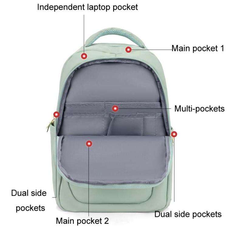 SKV B23874 Large Capacity Water Resistant Double Shoulder Casual Laptop Bag(Matcha Color)