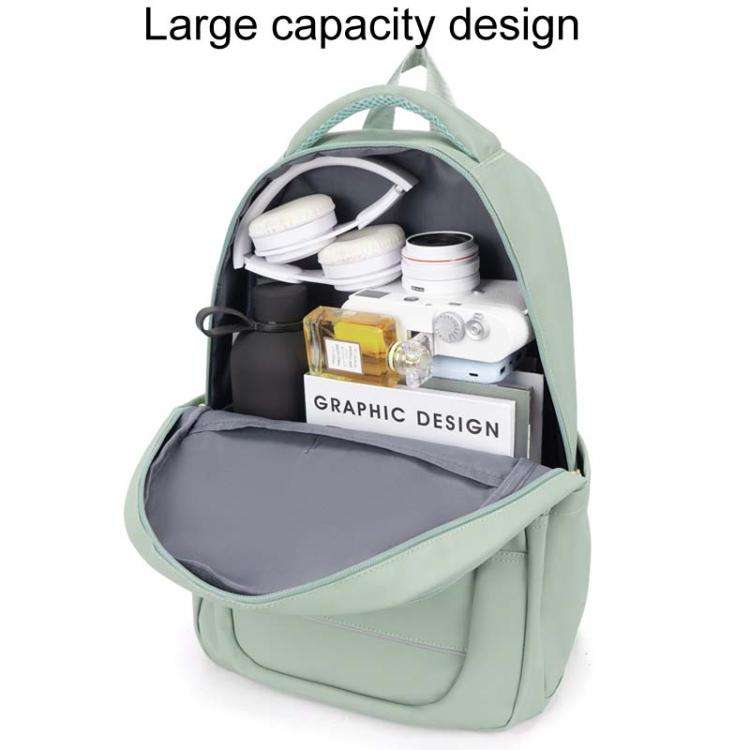 SKV B23874 Large Capacity Water Resistant Double Shoulder Casual Laptop Bag(Matcha Color)