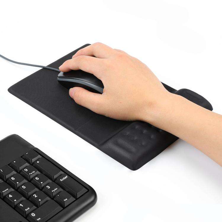 Rectangular Memory Foam Slow Rebound Wrist Breathable Mouse Pad(Black)