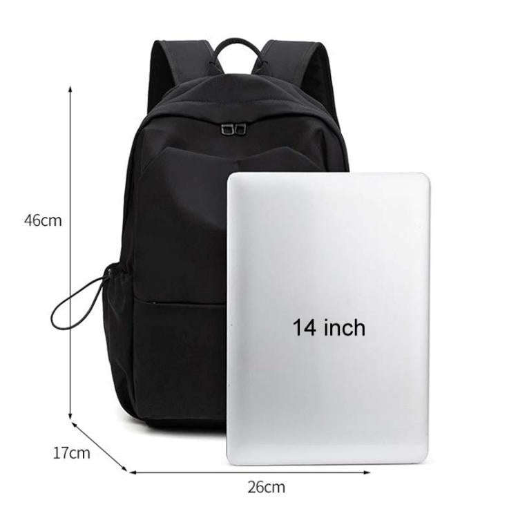 SKV B1530 Large Capacity Student School Bag Casual Double Shoulder Laptop Backpack(Black)