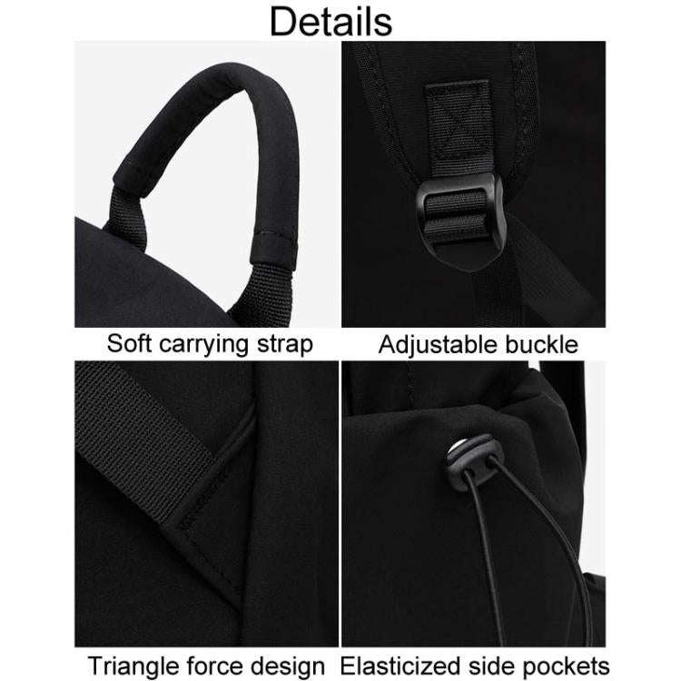 SKV B1530 Large Capacity Student School Bag Casual Double Shoulder Laptop Backpack(Black)