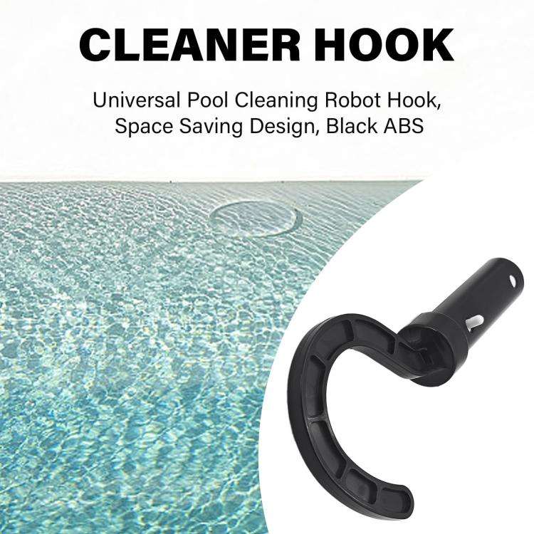 Pool Robot Cleaners Fixedly Connected Telescopic Pole Hook(Black)