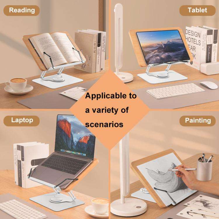 Vaydeer YD1011 360-Degree Rotating Lifting Reading Stand Multifunctional Folding Tablet Stand(Sil...