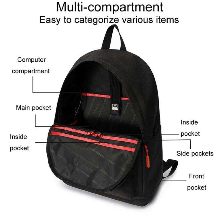 SKV B20537 Lightweight Traveling Double Shoulder Bag Large Capacity Laptop Backpack(Light Gray)