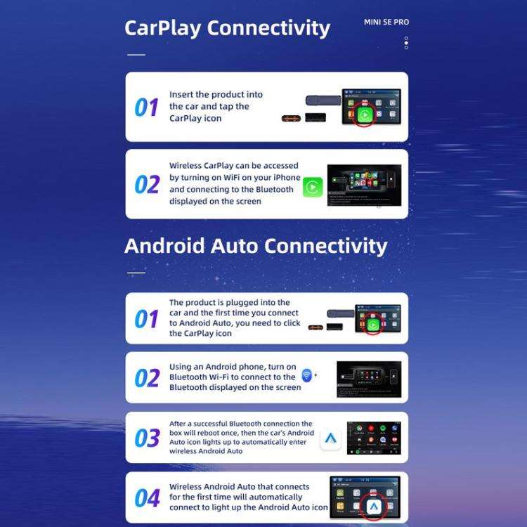 Dual-Channel Carlinkit Original Car Wired To Wireless Android Carplay Adapter(SE PRO)