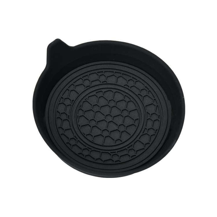 Car Bowl-shaped Non-slip Heat-insulating Double-ring Water Coaster, Color: Black
