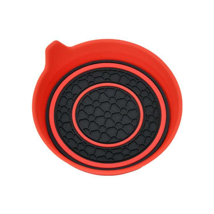 Car Bowl-shaped Non-slip Heat-insulating Double-ring Water Coaster, Color: Red