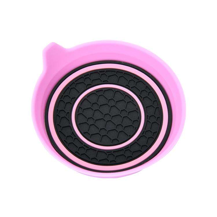 Car Bowl-shaped Non-slip Heat-insulating Double-ring Water Coaster, Color: Pink