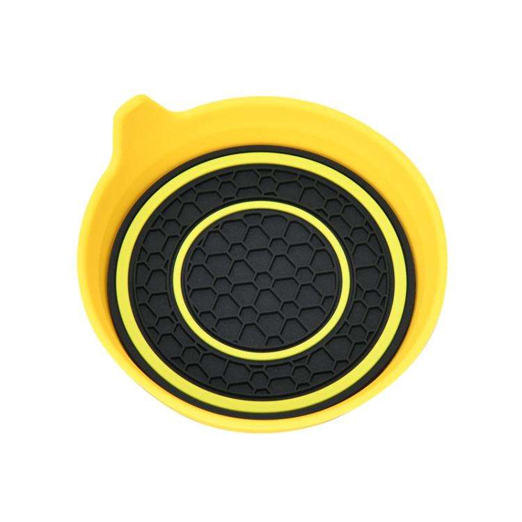 Car Bowl-shaped Non-slip Heat-insulating Double-ring Water Coaster, Color: Yellow