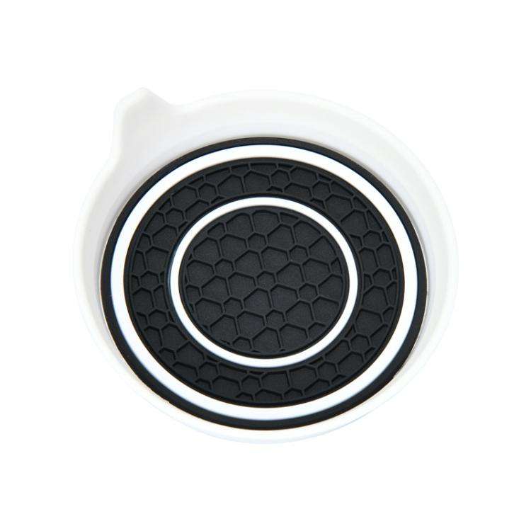 Car Bowl-shaped Non-slip Heat-insulating Double-ring Water Coaster, Color: White