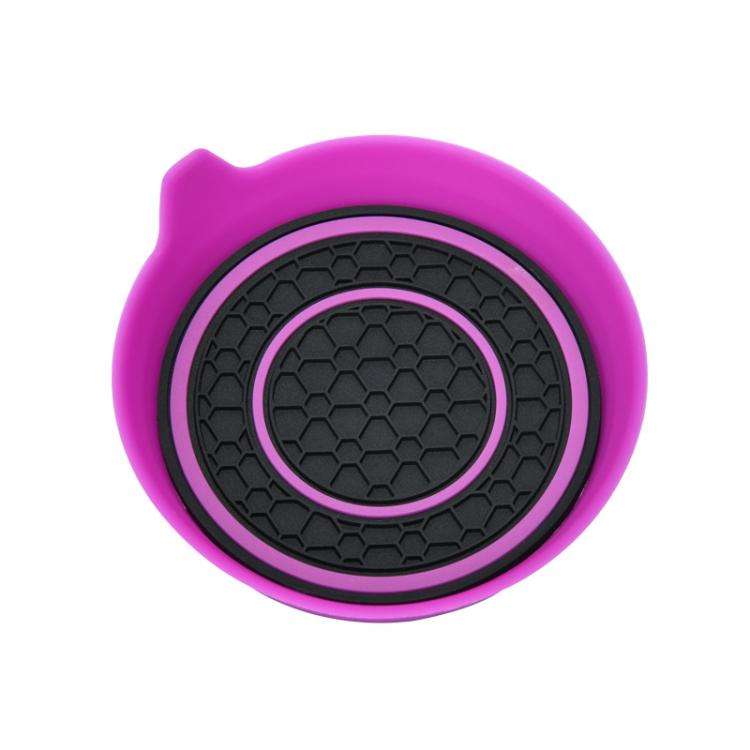 Car Bowl-shaped Non-slip Heat-insulating Double-ring Water Coaster, Color: Purple