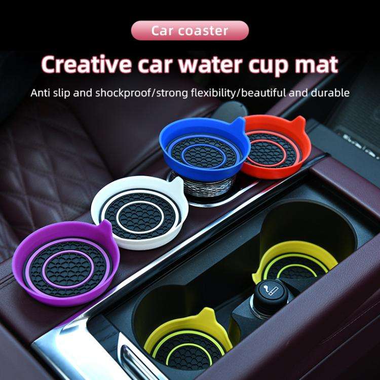 Car Bowl-shaped Non-slip Heat-insulating Double-ring Water Coaster, Color: Blue
