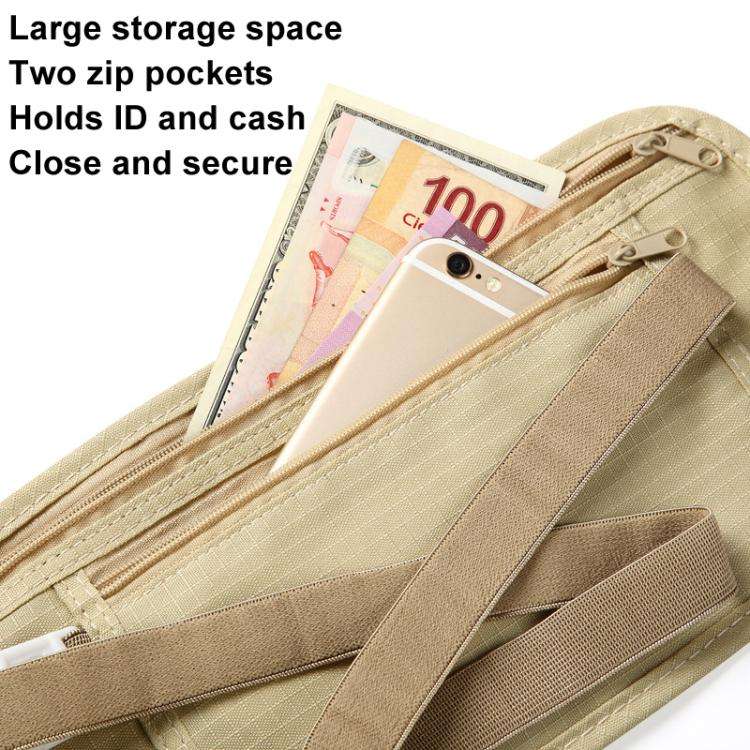 AOTU AT8853 Travelling Close Anti-theft Waist Pack Sports Thin Invisible Wallet(Black)