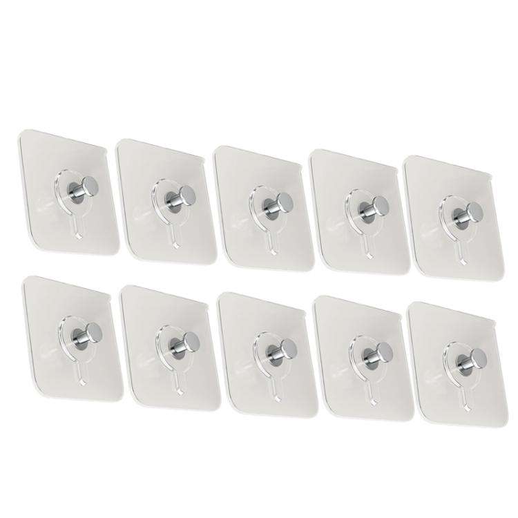 10pcs /Pack Transparent Seamless Strong Adhesive Hooks Nail Free Photo Frame Wall Hook 56x56mm