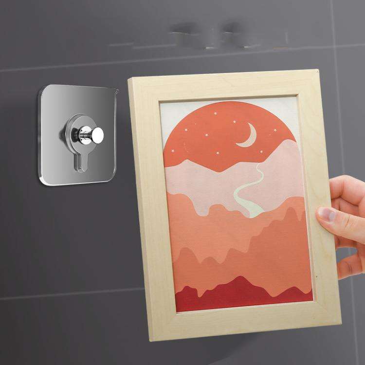 10pcs /Pack Transparent Seamless Strong Adhesive Hooks Nail Free Photo Frame Wall Hook 56x56mm