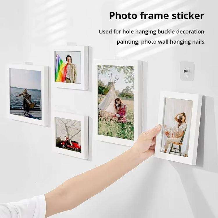 10pcs /Pack Transparent Seamless Strong Adhesive Hooks Nail Free Photo Frame Wall Hook 56x56mm