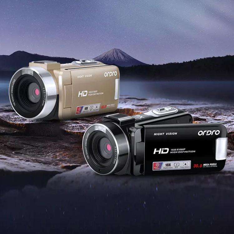 Ordro 1080P 30fps HD Night Vision Infrared Digital Camera(Gold)