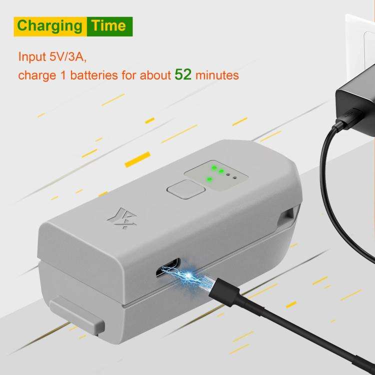 For DJI Neo Drone YX Battery Charger USB-C/Type-C Port Battery Manager(Gray)