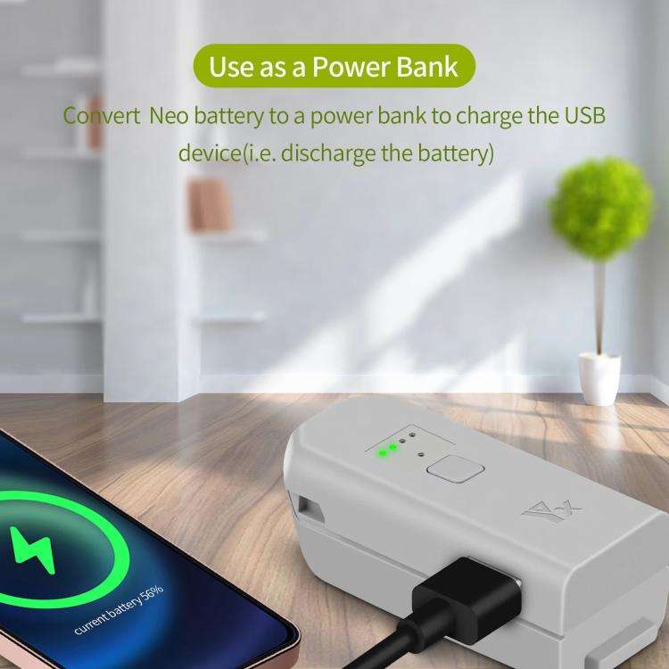 For DJI Neo Drone YX Battery Charger USB-C/Type-C Port Battery Manager(Gray)