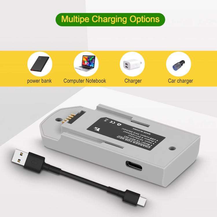 For DJI Neo Drone YX Battery Charger USB-C/Type-C Port Battery Manager(Gray)