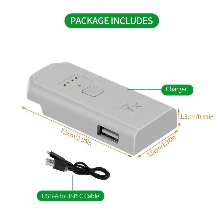 For DJI Neo Drone YX Battery Charger USB-C/Type-C Port Battery Manager(Gray)