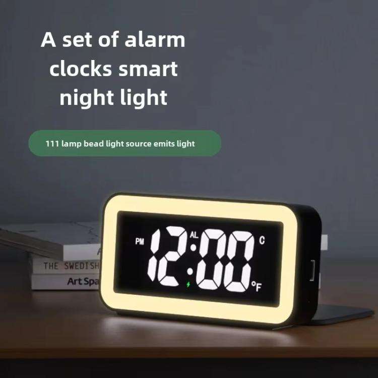 S281A LED Atmosphere Light Calendar / Temperature Display Clock With Wireless Charging Function(B...