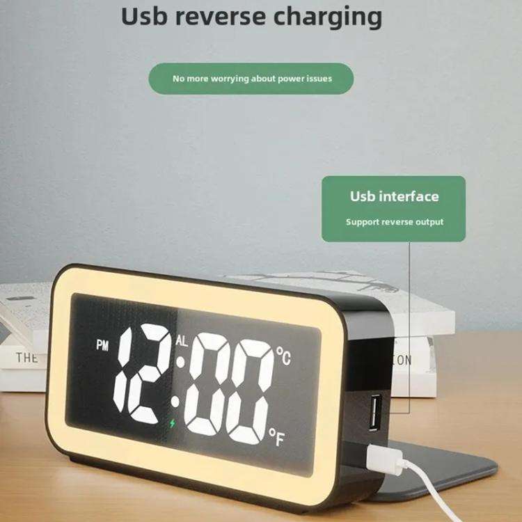 S281A LED Atmosphere Light Calendar / Temperature Display Clock With Wireless Charging Function(B...