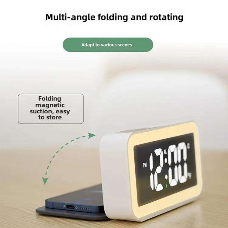 S281A LED Atmosphere Light Calendar / Temperature Display Clock With Wireless Charging Function(B...