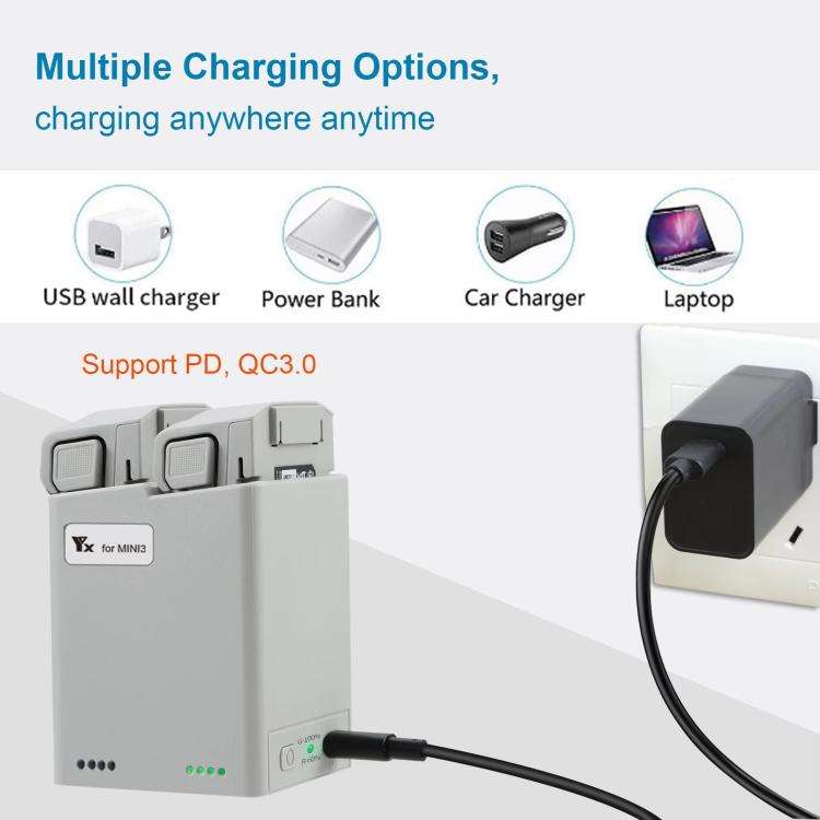 For DJI Mini 4 Pro / Mini 3 Pro / Mini 3 YX  Dual-Way Charger Battery Manager Without Plug