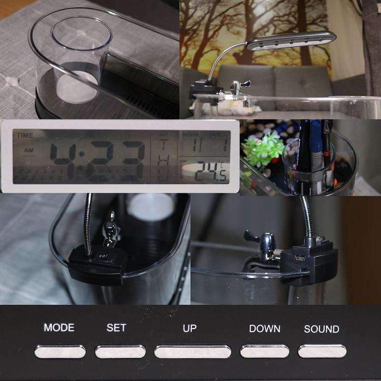 1.8L LED Light Desktop Water Flow Mini Fish Tank Home Turtle Tank Self-Circulating Aquarium(White)