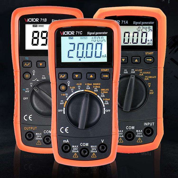 Victor Output Current Voltage Process Signal Source Multimeter, Model: VC71C