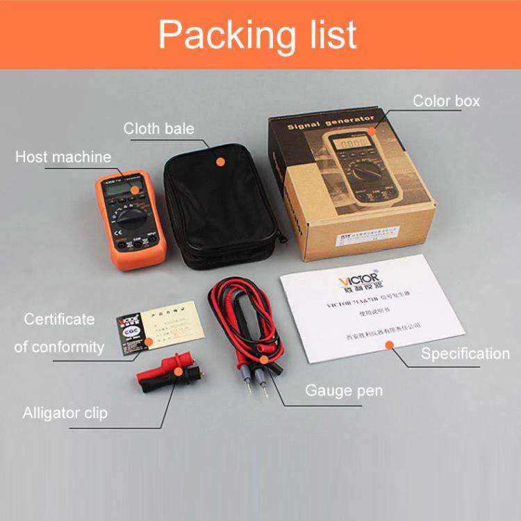 Victor Output Current Voltage Process Signal Source Multimeter, Model: VC71C