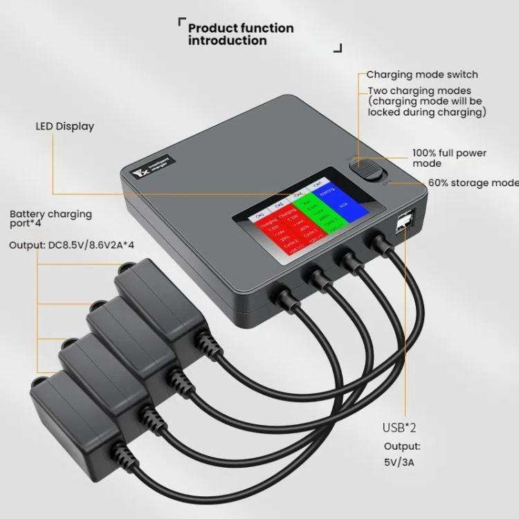 For DJI Mini 4 Pro / Mini 3 Pro / Mini 3 Color Screen Digital Display Four-Way Charger Battery Ma...