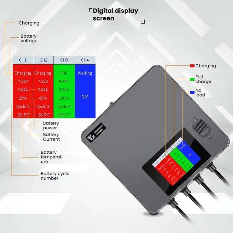 For DJI Mini 4 Pro / Mini 3 Pro / Mini 3 Color Screen Digital Display Four-Way Charger Battery Ma...