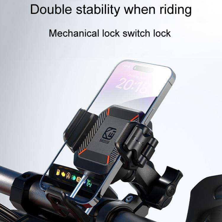 Kewig M33-C1 Outdoor Motorcycle Bike Riding Anti-Theft Shock Absorbing Cell Phone Holder(Standard...