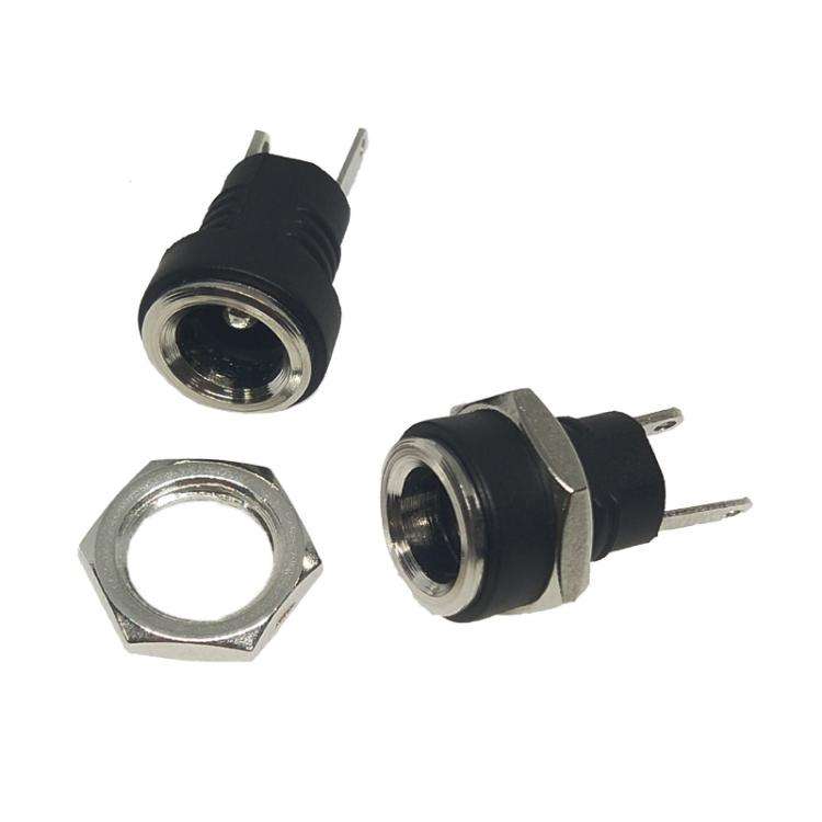 30pcs Electronic Equipment DC Female Power Socket With Nut, Needle Core: DC5.5x2.5MM