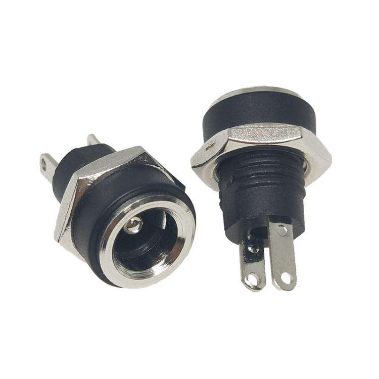30pcs Electronic Equipment DC Female Power Socket With Nut, Needle Core: DC5.5x2.5MM