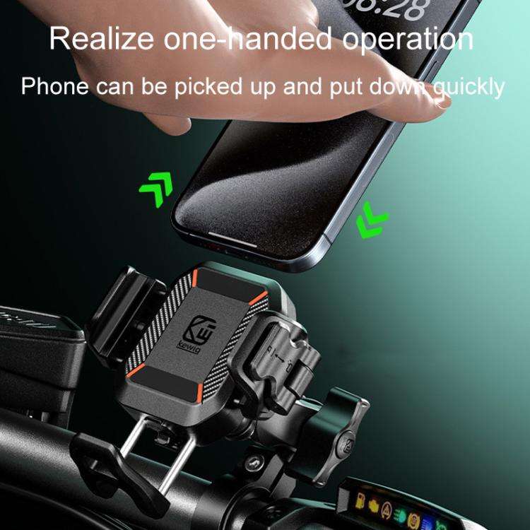 Kewig M33-A5 Outdoor Riding Shock Absorbing Anti-Theft 15W QI Wireless Charger Cell Phone Mountin...
