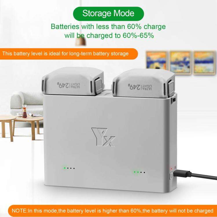 For DJI Mini 4 Pro / Mini 3 Pro / Mini 3 YX  Two-Way Charger Battery Manager(Silver)