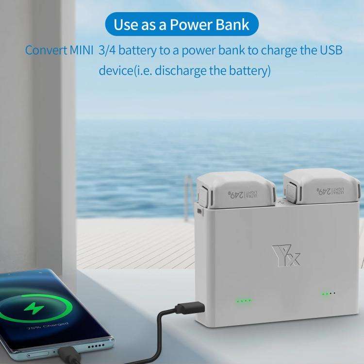 For DJI Mini 4 Pro / Mini 3 Pro / Mini 3 YX  Two-Way Charger Battery Manager(Silver)