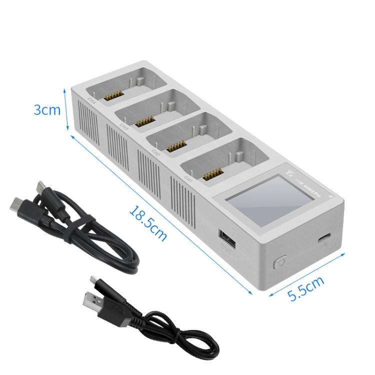 For DJI Mini 4 Pro / Mini 3 Pro / Mini 3 YX Four-Way Color Screen Charger Battery Manager(Light G...