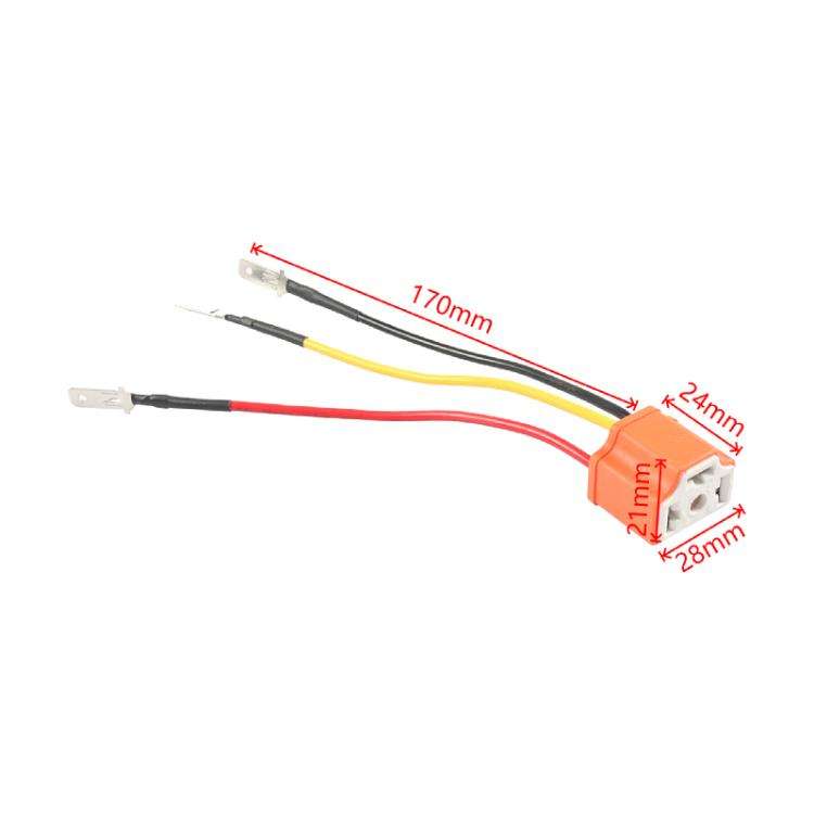 4pcs /Set Car Headlight Cable H4 Three-Plug Base Modification