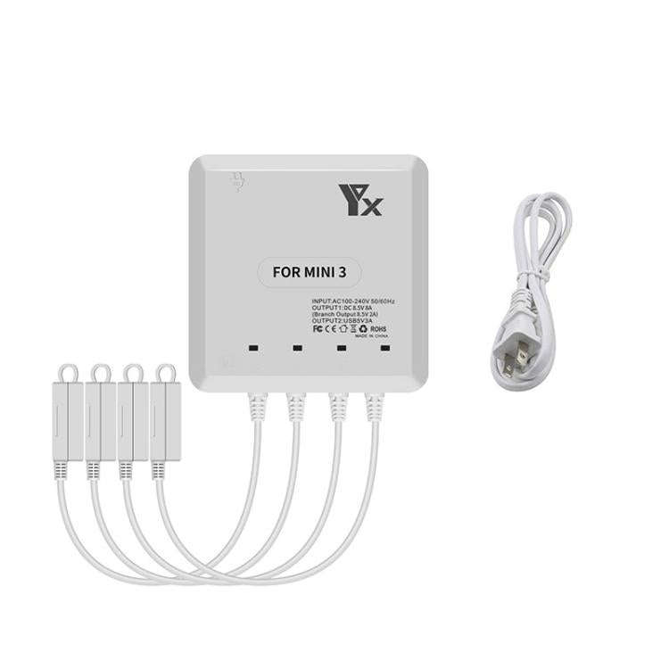 For DJI Mini 4 Pro / Mini 3 Pro / Mini 3 Drone YX 4-way Charger Battery Butler US Plug