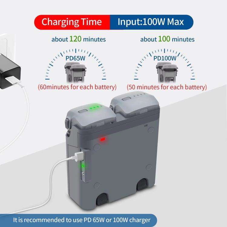 For DJI Air 3S /Air 3 YX Two-Way Charger Battery Manager(Light Gray)